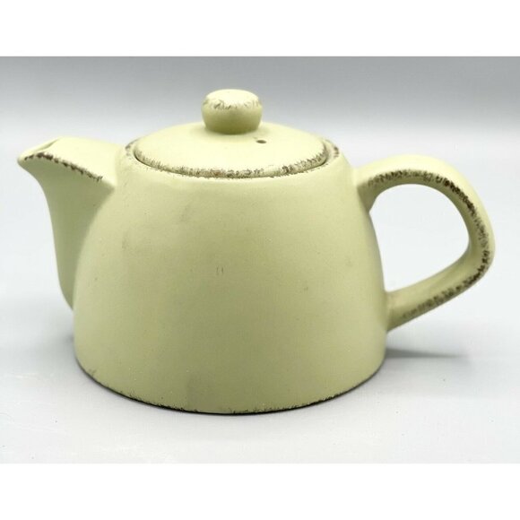 DesignPac Inc Green Stoneware Teapot Matte Finish Ceramic 4.5” Spring Decor - Picture 5 of 8